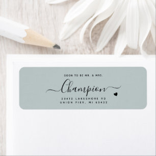 Mariage Minimaliste Romantique Écriture Bleu Pouss