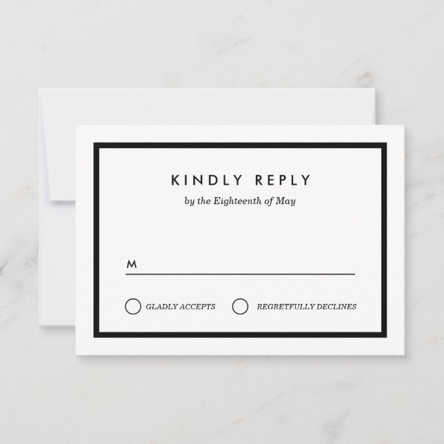 Mariage minimaliste RSVP (Devant)