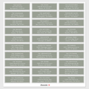 Mariage minimaliste Sage Green Étiquettes de adres