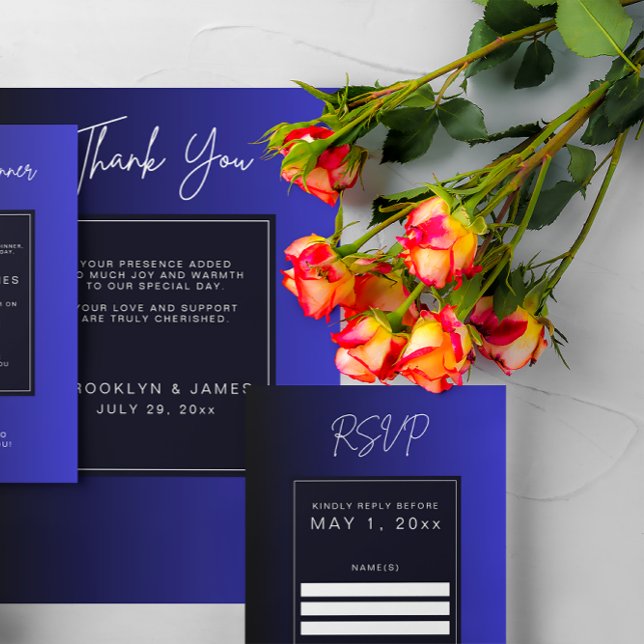 Mariage minimum bleu nuit RSVP (Créateur téléchargé)