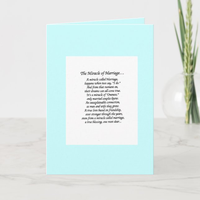 mariage miracle, je t'aime carte (Devant)