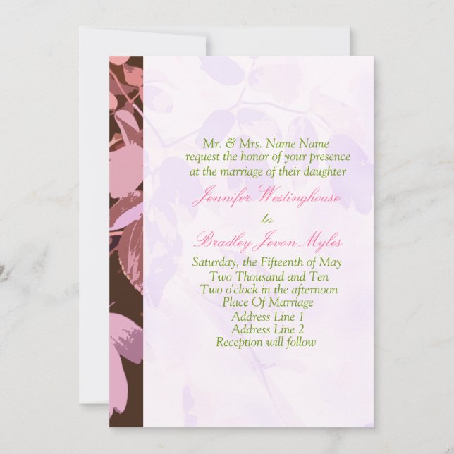 Mariage Modèle des invitations (Devant)