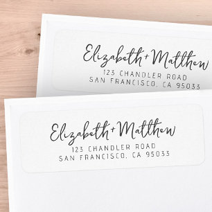Mariage Modern Script Élégant Chic Adresse de reto