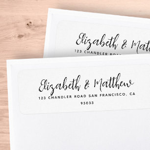Mariage Modern Simple Noir & Blanc Adresse de reto