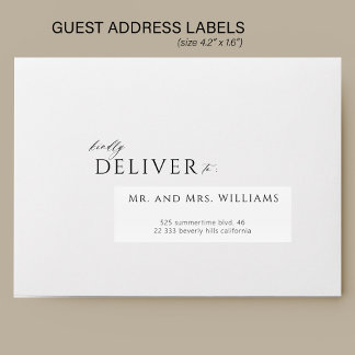 Mariage moderne 24 invités étiquettes de adresse p