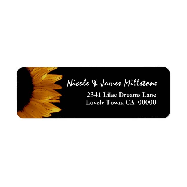 Mariage moderne Bright Gold et Black Sunflower (Devant)