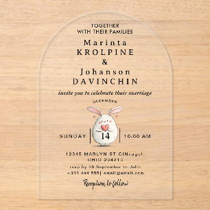 Mariage Moderne Calligraphie Acrylique Invitations