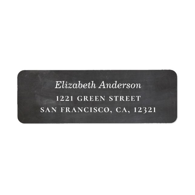 Mariage moderne Chalkboard. Adresse simple grise (Devant)