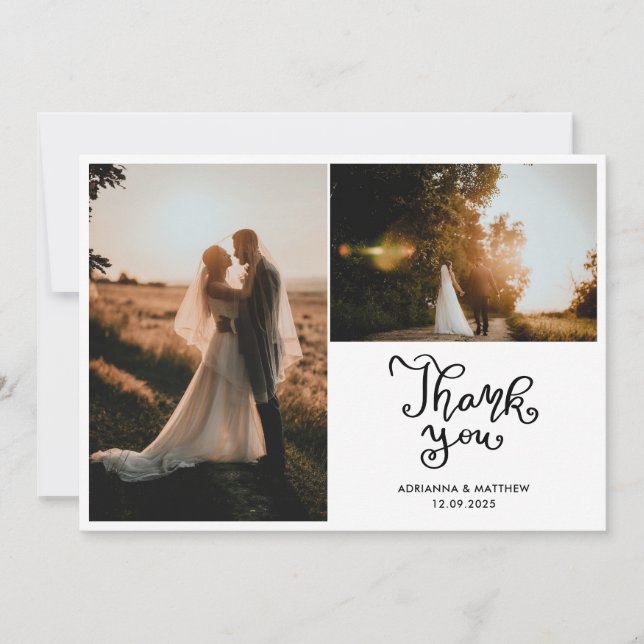 Mariage moderne chic Merci photo script (Devant)
