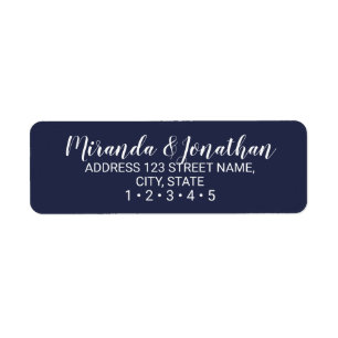 Mariage moderne de bleu marine de manuscrit