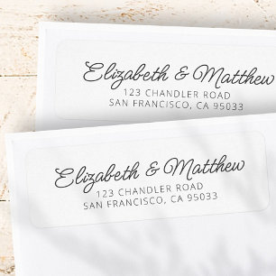 Mariage Moderne Élégant Chic Script Retourner Adre