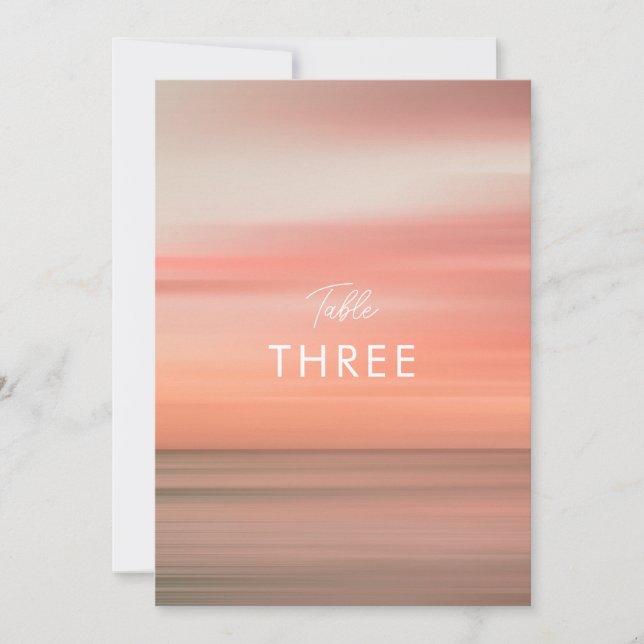 Mariage moderne élégant rose pâle Numéro de table (Devant)