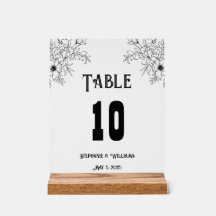 Mariage moderne Elegant Taupe Numéro de table