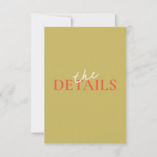 Mariage moderne et colorée Détails Carte de boîtie