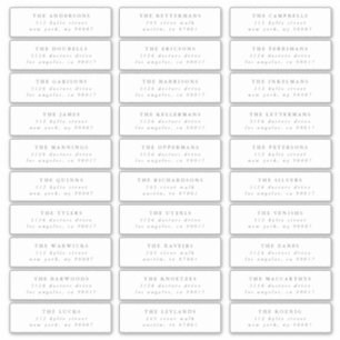 Mariage moderne gris étiquette de adresse individu