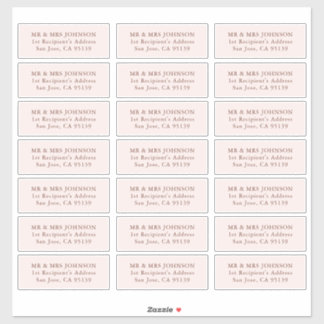 Mariage moderne minimaliste Étiquettes de adresse 