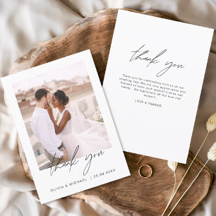 Mariage Moderne Minimaliste Merci Cartes