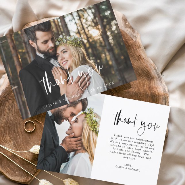 Mariage Moderne Minimaliste Merci Cartes (Créateur téléchargé)