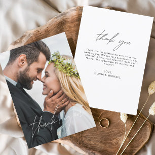 Mariage Moderne Minimaliste Merci Cartes