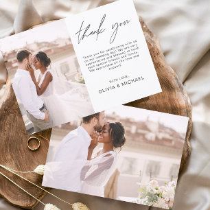Mariage Moderne Minimaliste Merci Cartes