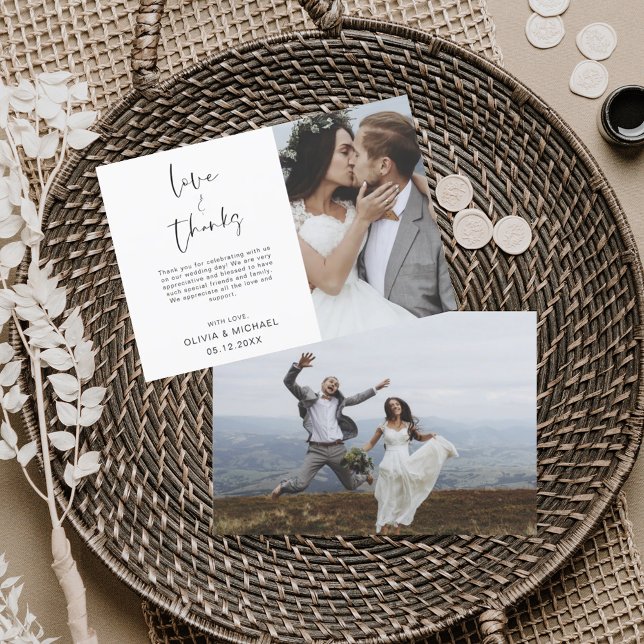 Mariage Moderne Minimaliste Merci Cartes (Créateur téléchargé)