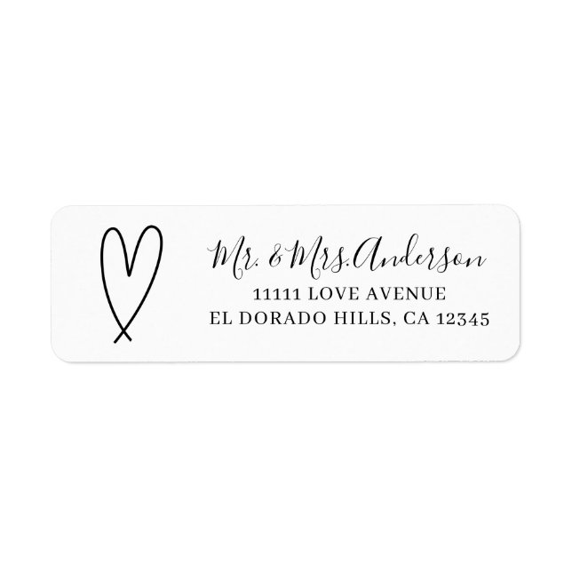 Mariage Moderne Minimaliste Noir et Blanc (Devant)