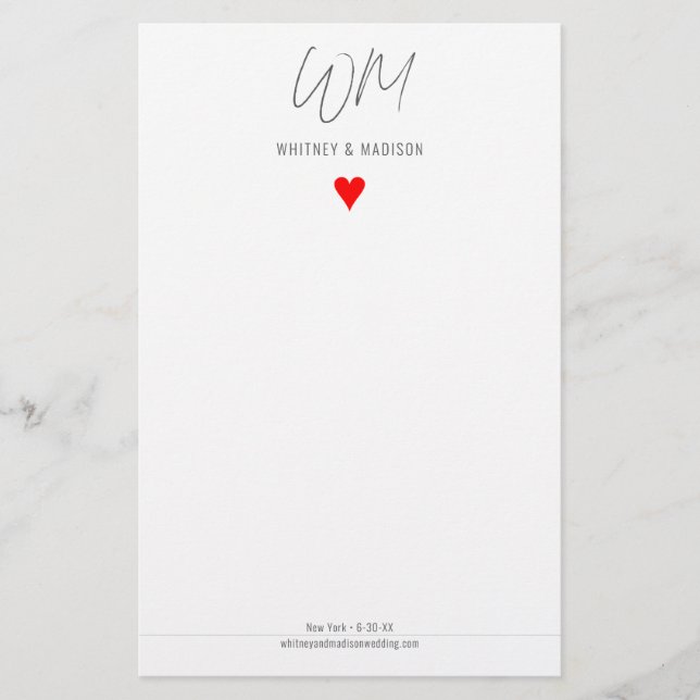 Mariage, Moderne, Minimaliste, Papeterie (Devant)