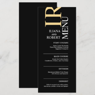 Mariage moderne noir - Menu