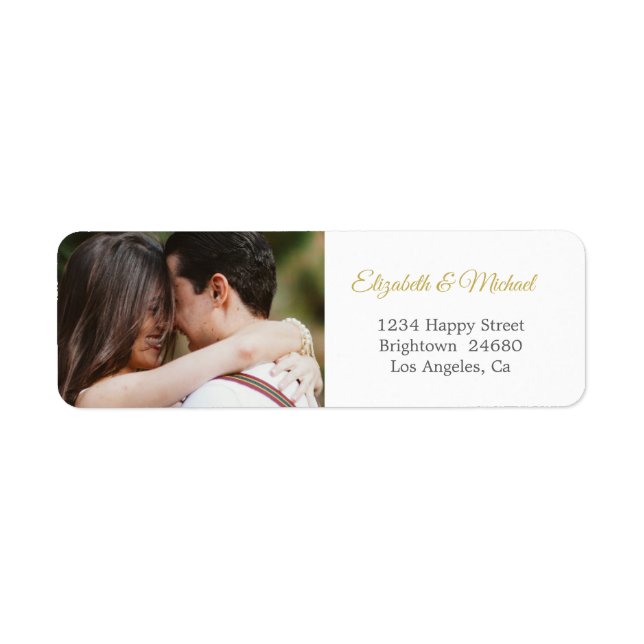 Mariage moderne Photo Elegant Simple Adresse (Devant)