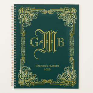 Mariage Monogram Classic Gold Frame Dark Green