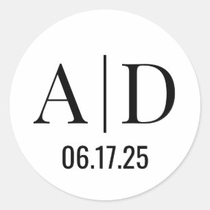 Mariage Monogram Enveloppe Stickers Mariage