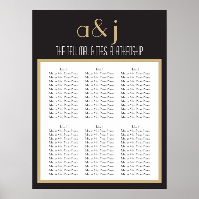 Mariage Monogramme Art déco Graphique 2 (Devant)