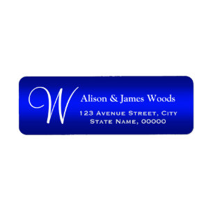 Mariage monogramme de dégradé bleu clair classique