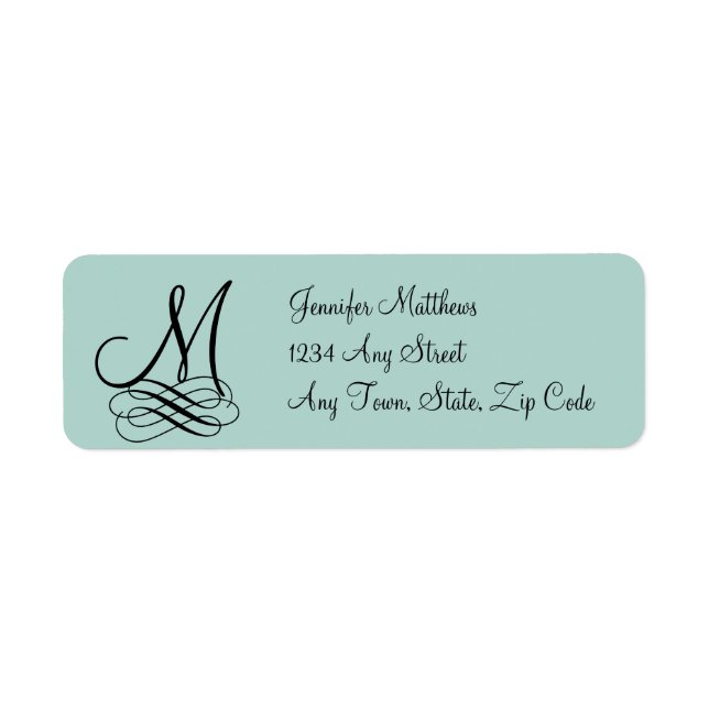 Mariage Monogramme de pinte verte, perles noires (Devant)
