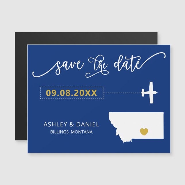 Mariage Montana Enregistrer la carte de date, Cart (Devant / Derrière)