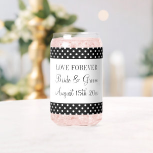 Mariage motif à petits pois noir et blanc amoureux
