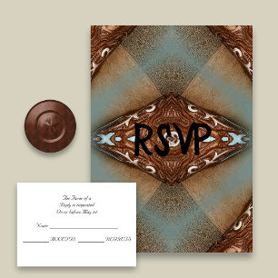 Mariage Motif Occidental Turquoise RSVP