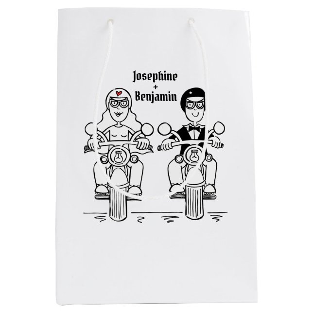 Mariage Moto Moto Moto personnalisé - Sac cadeau m (Devant)