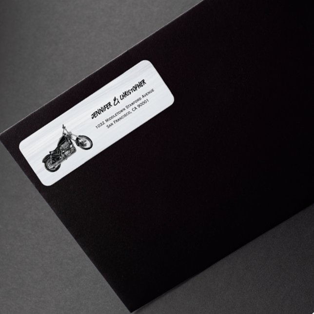 Mariage Motorcycle moderne Adresse de retour (Créateur téléchargé)