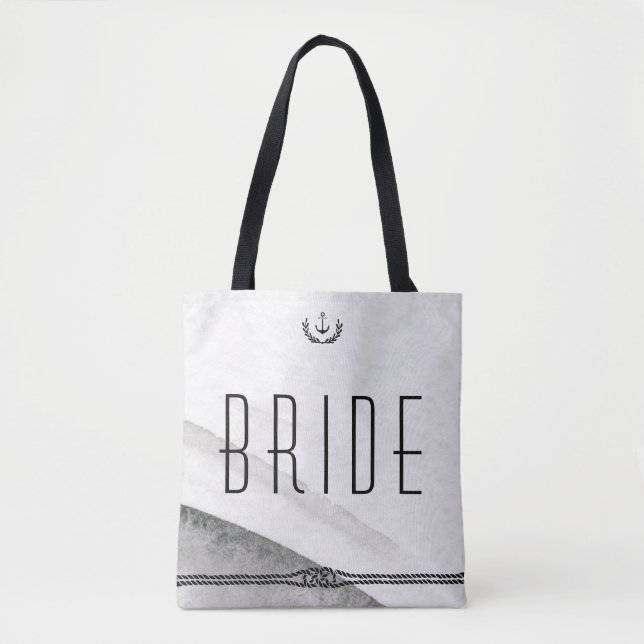 Mariage Nautique Mariée Sacs Gris Et Blanc (Devant)