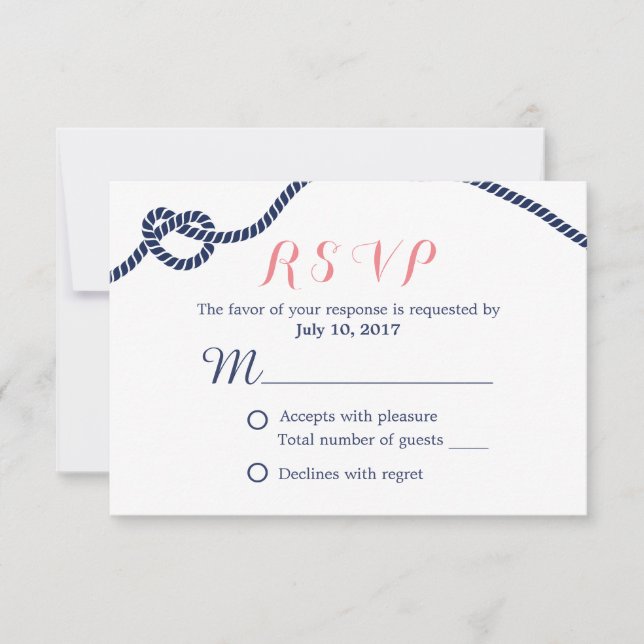 Mariage nautique Tying Knot RSVP (Devant)