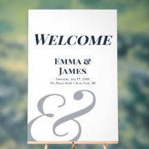 Mariage Navy Ampersand | Panneau de Bienvenue