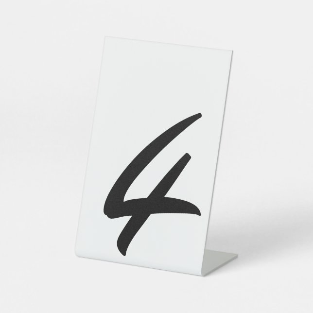 Mariage Noir Blanc Table Numéro 4 Panneau Piédesta (Recto)