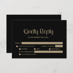 Mariage noir élégant RSVP