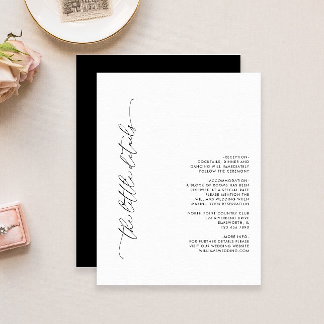 Mariage noir et blanc Détails Carte de boîtier (Créateur téléchargé)