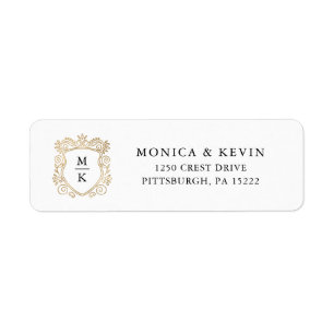 Mariage noir et blanc élégant d'or de la crête