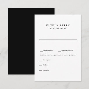 Mariage noir et blanc moderne RSVP