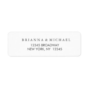 Mariage noir et blanc simple Adresse de retour