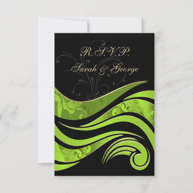 mariage noir et vert RSVP Standard 3,5 x 5 (Devant)