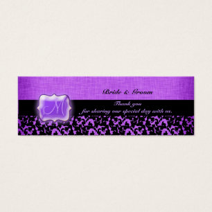 Mariage noir violet faveur damask floral